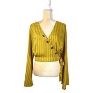 Harper Marigold Yellow wrap top size medium NWT
